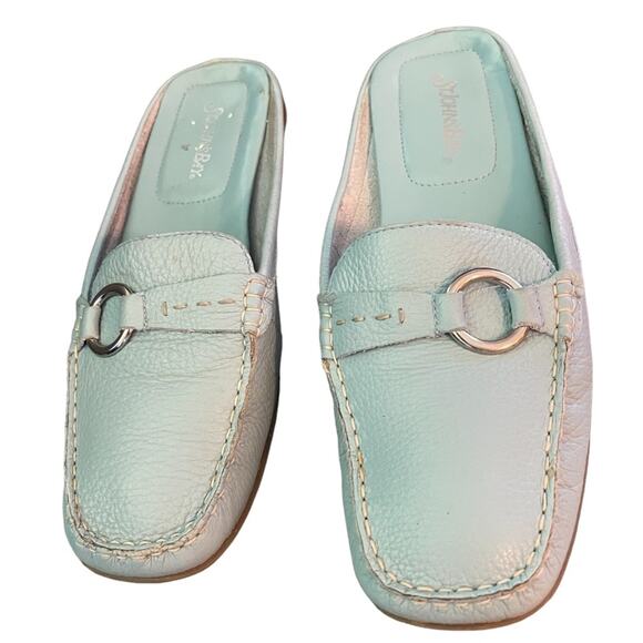St. John’s Bay Blue Leather Flex Form Slip On Mule Slide Size 7 - Picture 3 of 8